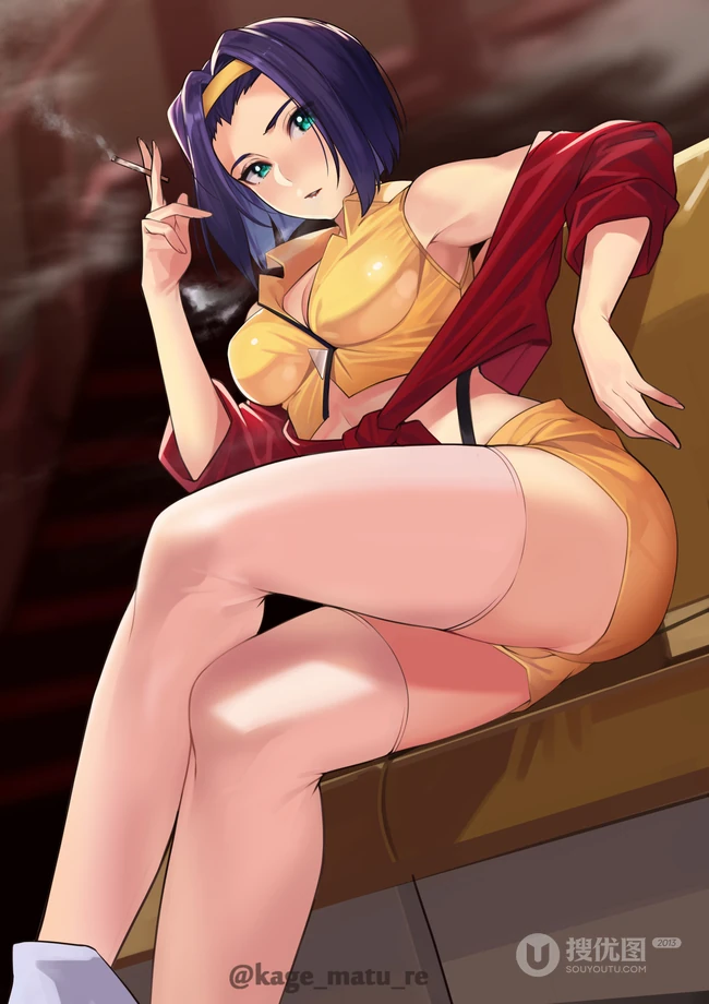 头戴发夹坐在沙发上的美女3D插画壁纸