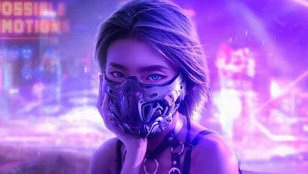 戴口罩短发酷酷的动漫女生壁纸