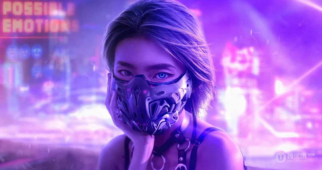 戴口罩短发酷酷的动漫女生壁纸