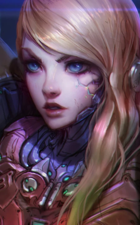 3D的动漫女人物人像插画