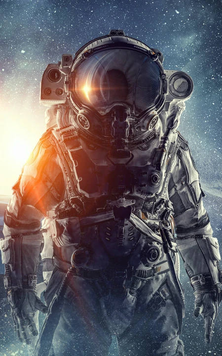 太空漫游穿宇航服的宇航员手机壁纸