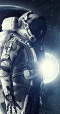 太空漫游穿宇航服的宇航员手机壁纸