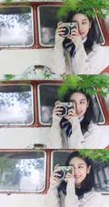 葛施敏学院风穿着清新清新白衫短裙户外写真