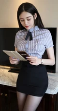 职业装短裙深袜袜高跟气质女生樱花Elsa带剧情酒店写真图片