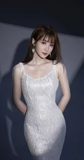 柳岩气质肩带白裙着身宛若美人鱼写真图片