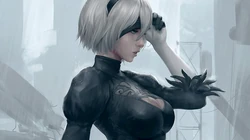 酷！继续更新机械纪元白发女主角电脑壁纸，近照人家插画系列