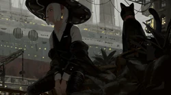 插画大神GUWEIZ人物插画壁纸系列之戴斗笠的独眼女孩角色