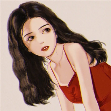 穿着不同款式红色衣服的手绘柔女生生，古装美人微信复古头像图片