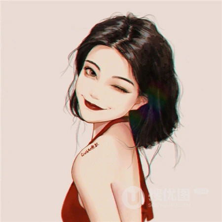 穿着不同款式红色衣服的手绘柔女生生，古装美人微信复古头像图片