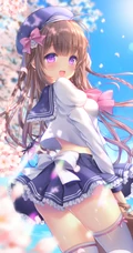 穿校服可爱的二次元动漫学生妹子手机壁纸