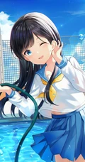 穿校服可爱的二次元动漫学生妹子手机壁纸