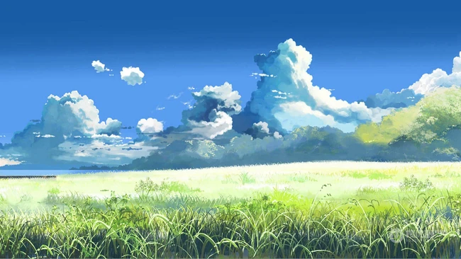 一看就很舒心的唯美高清手绘田园风，田野景色插画壁纸图片