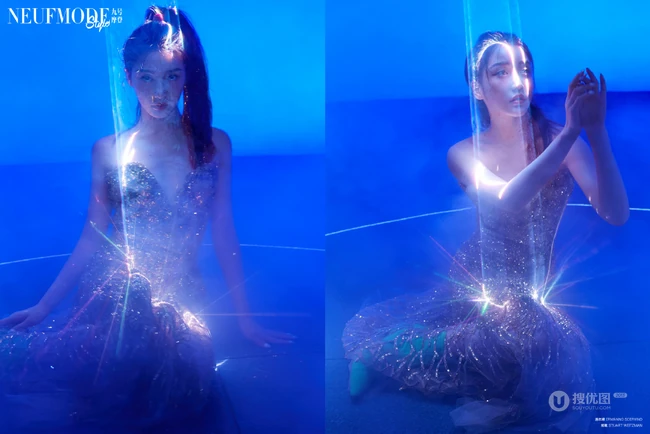 姜贞羽梦幻光影之间展无限魅力杂志写真