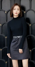 佟丽娅酷美黑衣黑裙搭配黑色墨镜时尚街拍look写真美照