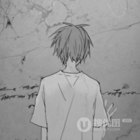 暗黑，个性，伤感动漫男生冷酷帅气的侧脸黑白头像图片