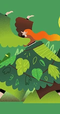 夸张的人物比例，以拼贴方式构图，色彩丰富具有趣味性的插画作品集