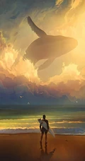 美轮美奂，仿佛仙境，如梦境般上天飞翔、下海遨游的梦幻场景插画美图