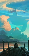 美轮美奂，仿佛仙境，如梦境般上天飞翔、下海遨游的梦幻场景插画美图