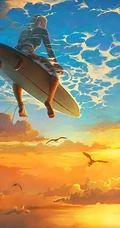 美轮美奂，仿佛仙境，如梦境般上天飞翔、下海遨游的梦幻场景插画美图