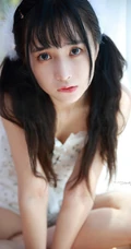 齐刘海长发美丽可爱少女小碎花上衣短裤居家俏皮动人写真图集