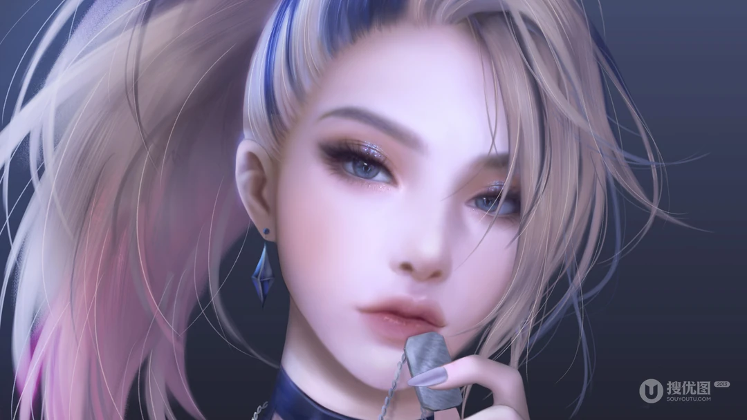 英雄联盟MV主角阿丽卡人物肖像插画壁纸图片