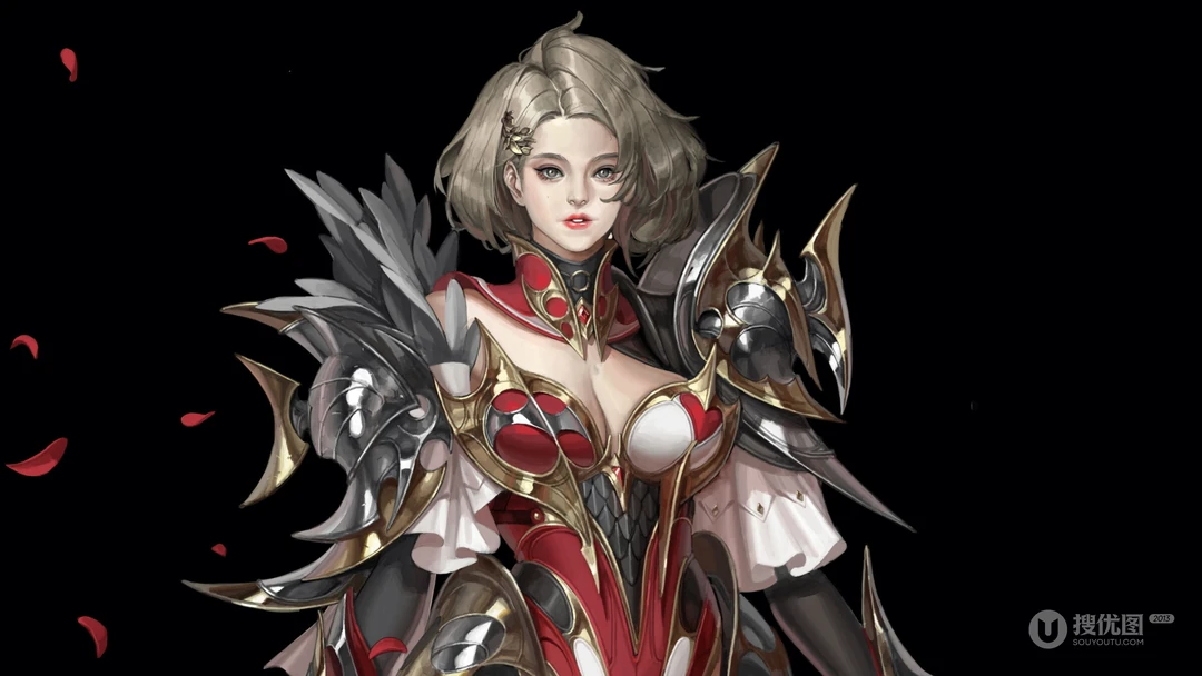 3D动漫游戏人物插画古风威武女将高清壁纸