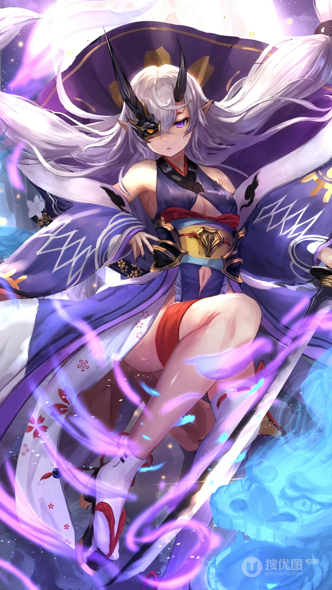 超清动漫女武士霸气手机壁纸下载