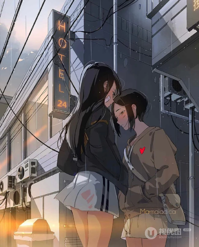 都市生活的少女，精选二次元城市动漫少女生活日常唯美插画图集