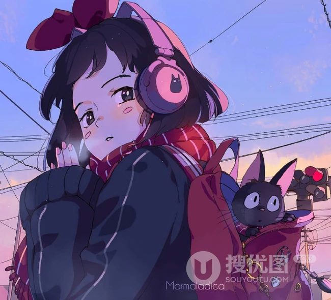 都市生活的少女，精选二次元城市动漫少女生活日常唯美插画图集