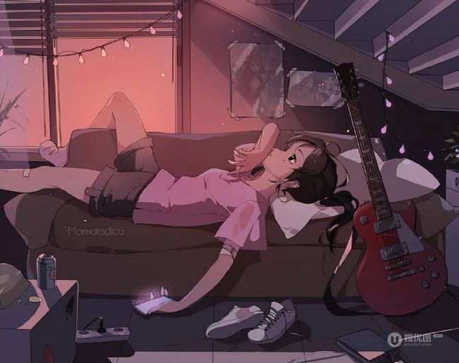都市生活的少女，精选二次元城市动漫少女生活日常唯美插画图集