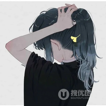 色彩简洁，清新，独一无二与众不同的二次元动漫女生手绘头像图片