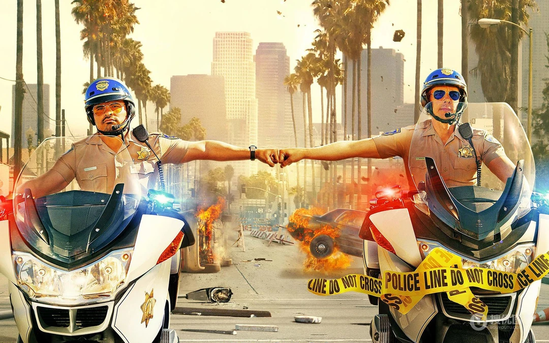 好莱坞交警题材喜剧电影&ldquo;CHiPS&rdquo;炫酷海报壁纸