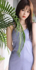 温柔可爱绝美漂亮少女小姐姐肩带小碎花V领长裙优雅楼道走廊写真