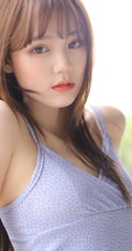 温柔可爱绝美漂亮少女小姐姐肩带小碎花V领长裙优雅楼道走廊写真