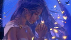 插画师wlop作品高清壁纸之弹钢琴的白衣公主
