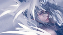 插画师wlop作品高清壁纸之弹钢琴的白衣公主