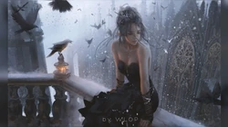 wlop插画壁纸作品集之黑裙公主系列人像插画