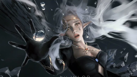 wlop插画壁纸作品集之黑裙公主系列人像插画