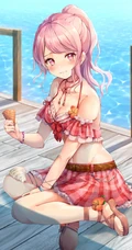 清新短裙装动漫萌少女高清插画图片