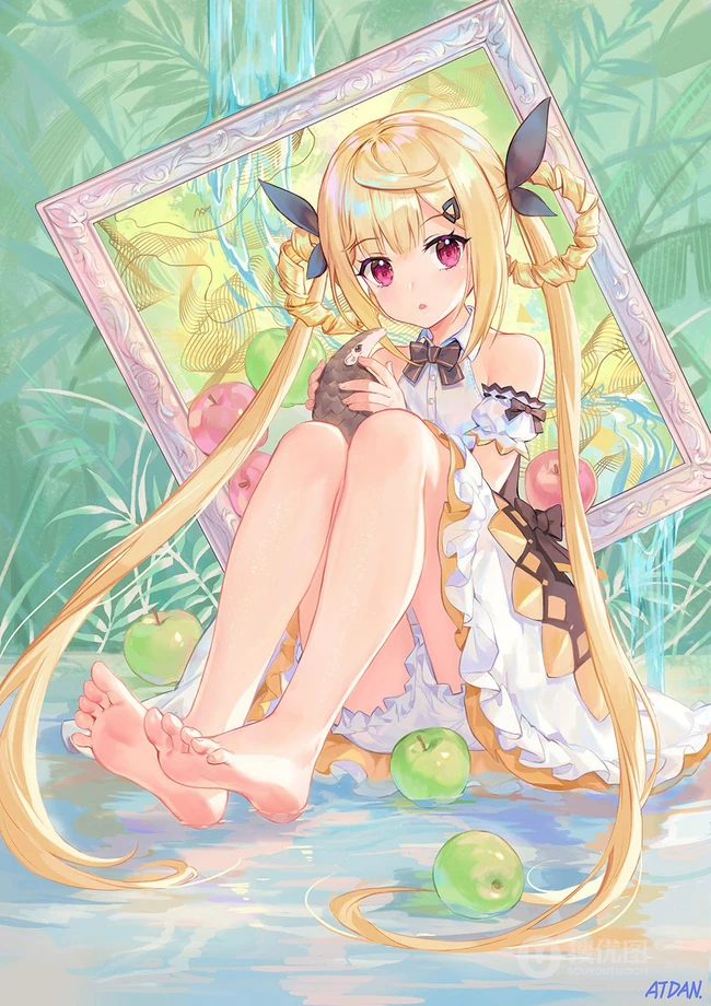 清新短裙装动漫萌少女高清插画图片