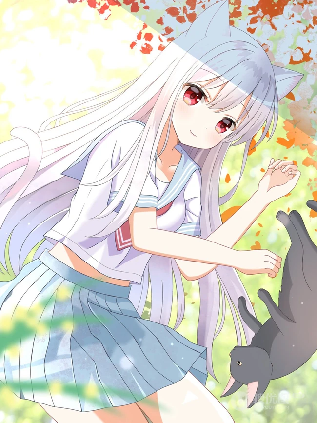 清新短裙装动漫萌少女高清插画图片