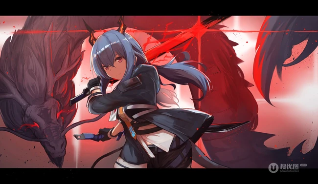 清新短裙装动漫萌少女高清插画图片