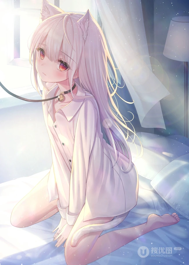 清新短裙装动漫萌少女高清插画图片