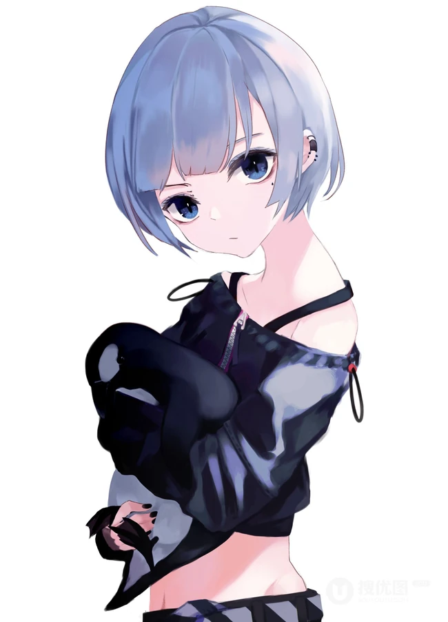 清新短裙装动漫萌少女高清插画图片