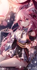 狐狸耳朵或兔耳朵二次元少女高清插画图集欣赏