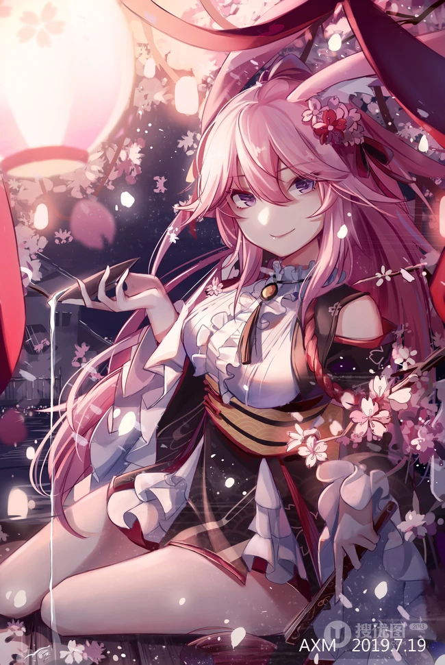 狐狸耳朵或兔耳朵二次元少女高清插画图集欣赏