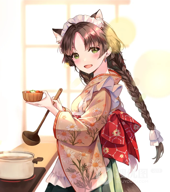 狐狸耳朵或兔耳朵二次元少女高清插画图集欣赏