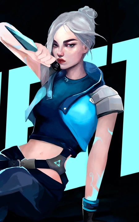 游戏Valorant拿匕首的高清人物插画手机壁纸
