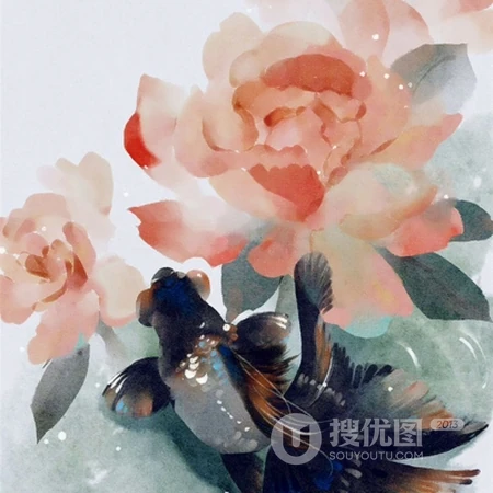 中国风水墨画金鱼头像，自带好运的2020中国风金鱼微信头像图片