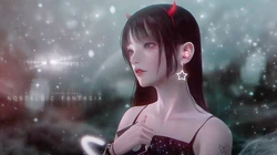 逼真手法动漫美女插画壁纸，看着好清纯